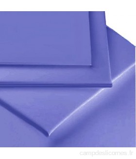 Linens Limited Drap Plat 2 Personnes en Percale de Polycoton 180 Fils Bleu pour 240cm x 275cm