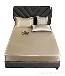 Qiujing Drap de lit à glace avec taie d\'oreiller - Housse intégrale antidérapante - Résistant à la décoloration - Lavable - Ultra doux
