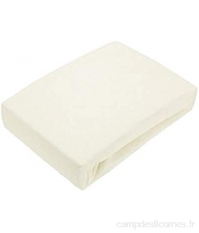 Exklusiv Heimtextil Drap-housse en tissu éponge avec élastique blanc naturel 90 - 100 x 200 cm