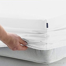 Sleepwise Soft Wonder - Drap Housse Linge de lit Microfibre Entretien Facile Lavable hygiéniquement 90x200 - 100x200 cm - Blanc
