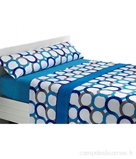 SABANALIA Aros Parure de lit en Coraline pour lit de 180 cm Bleu