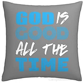 862 Housse de coussin carrée avec inscription « God Is Good All The Time » - Pour canapé lit voiture - 45 7 x 45 7 cm