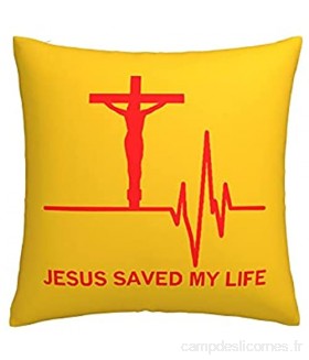 862 Jesus Saved My Life Housse de coussin pour salon doux et solide pour canapé chambre à coucher 45 7 x 45 7 cm