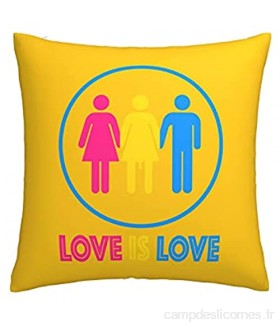 862 Love Is Love Taie d'oreiller décorative pour canapé chambre à coucher 45 7 x 45 7 cm