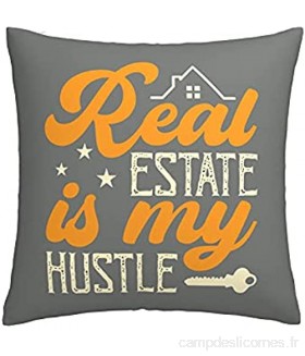 862 Real Estate Is My Hustle Housse de coussin carrée pour canapé chambre à coucher voiture salon 45 7 x 45 7 cm