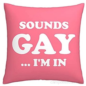 862 Sons Gay I'm In Throw Taie d'oreiller carrée en coton et lin 45 7 x 45 7 cm