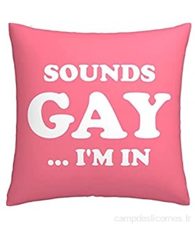 862 Sons Gay I\'m In Throw Taie d\'oreiller carrée en coton et lin 45 7 x 45 7 cm