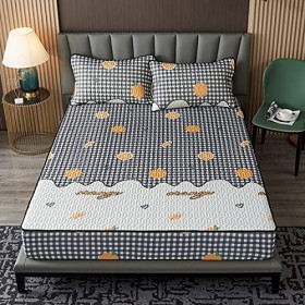 ALRZ Drap de lit en Fibre de Viscose fraîche avec taie d'oreiller Tapis de lit Confortable pour la Peau d'été Housse de Protection pour lit Doux | Couvre-Matelas