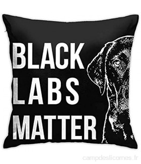 Kteubro Black Labs Matter Taie d\'oreiller carrée décorative pour canapé 45 7 x 45 7 cm Ultra douce et confortable