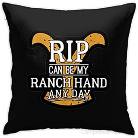 Kteubro Rip Can Be My Ranch Hand Any Day Taie d'oreiller carrée décorative 45 7 x 45 7 cm Ultra douce et confortable