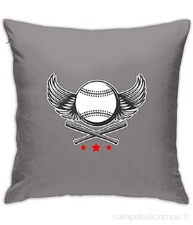 Kteubro Taie d\'oreiller carrée en forme de baseball avec ailes - 45 7 x 45 7 cm - Ultra douce et confortable