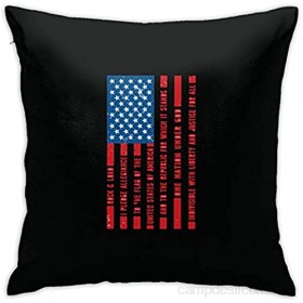 Kteubro Taie d'oreiller carrée à bascule avec drapeau américain Pledge of Allegiance - 45 7 x 45 7 cm - Ultra douce et confortable
