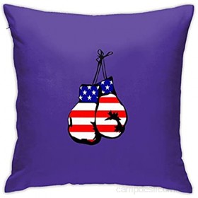 Kteubro Taie d'oreiller carrée motif drapeau de boxe des États-Unis 45 7 x 45 7 cm ultra douce et confortable