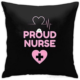Kteubro Taie d'oreiller carrée Proud to Be A Nurse - Décoration pour canapé - 45 7 x 45 7 cm - Ultra douce et confortable