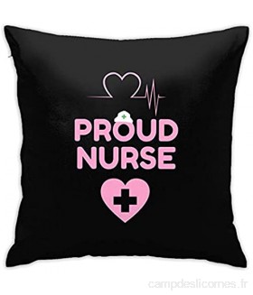 Kteubro Taie d\'oreiller carrée Proud to Be A Nurse - Décoration pour canapé - 45 7 x 45 7 cm - Ultra douce et confortable