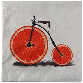 YYZLL Orange vélo taie d'oreiller carré Jeter taie d'oreiller Dessin animé Mignon à Motifs canapé canapé taie d'oreiller décor à la Maison taie de Coussin