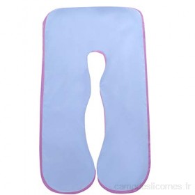 SHANNA Taie d'oreiller de Corps de Grossesse Couverture 80 * 155CM de maternité de Forme de Coton U Bleu + Violet