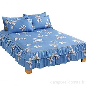 Kadimendium Drap de lit plissé à Volants Skir pour la MaisonBed Skirt 150 * 200cm*1 Pillowcase: 48 * 74cm*2