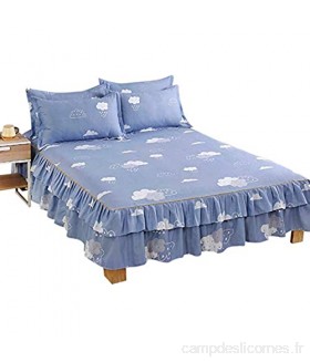 Kadimendium Jupe de lit Drap de lit Respirant pour hôtel pour CadeauBed Skirt 180 * 200cm*1 Pillowcase: 48 * 74cm*2
