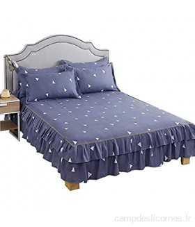 Kadimendium Jupe de lit plissée à Volants pour la Maison pour l\'hôtelBed Skirt 150 * 200cm*1 Pillowcase: 48 * 74cm*2