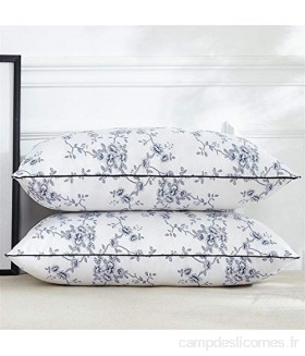 HOUMEL Blanc Qualité Hôtel Bed Bed Oreillers 2 Pack Sleeping Pillows Oreiller Sommeil Profond for Dos Estomac Et Côté Sleepers Hypoallergénique Dust-Mite Résistant-Lavable 48x74cm