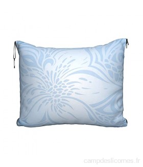 Couverture de voyage et oreiller - Ensemble de couverture et oreiller de voyage - Couverture de voyage compacte et douce 2 en 1 - Motif fleurs bleues décoratives