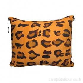 Couverture de voyage et oreiller - Ensemble de couverture et oreiller de voyage compacts doux et 2 en 1 - Imprimé léopard safari chic moderne