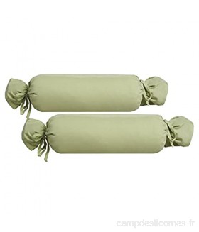 biberna 0077144 Housse pour rouleaux de cou en jersey fin coton peigné super doux 2x 15x40 cm vert pistache
