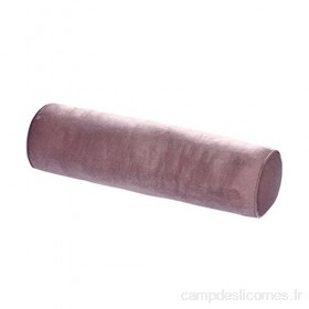 Nunubee Traversin doux avec housse en velours lavable Coussin pour les lombaires Coton marron clair 15*40cm