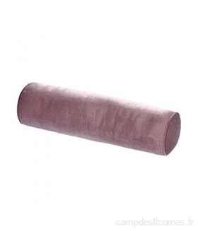 Nunubee Traversin doux avec housse en velours lavable Coussin pour les lombaires Coton marron clair 15*40cm
