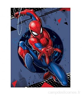 AYMAX Plaid Polaire Spiderman Lance Toiles sur Fond Bleu 100x140cm