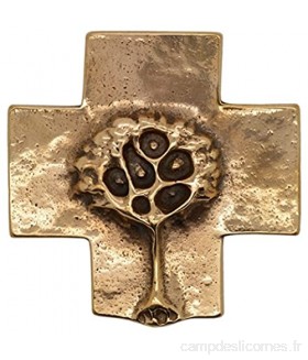 Croix murale en bronze Arbre de Vie 8cm - cadeau bapteme naissance communion