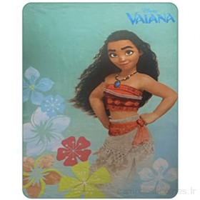 CTI - Disney - Plaid Polaire Vaiana Aloha 110x140 Polyester Vert 140 x 110 cm