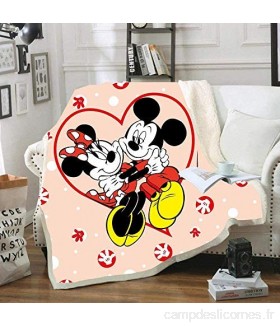 Goplnma - Couverture Disney Mickey et Minnie plaid Mickey Mouse Minnie couverture polaire surdimensionnée pour adultes et enfants 150 x 200 30.