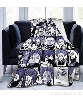 My Hero Academia Couverture Hitoshi Shinso Collage Anime Flanelle Ultra-douce Micro Polaire Couverture Canapé Couverture Bureau Adulte Adolescent Enfants Literie 152 4 x 127 cm
