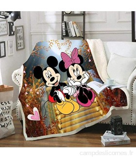 Goplnma - Couverture Disney Mickey et Minnie plaid Mickey Mouse Minnie couverture polaire surdimensionnée pour adultes et enfants 150 x 200 27.