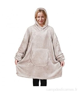 Softan Sweat à capuche coupe ultra ample style couverture en flanelle polaire