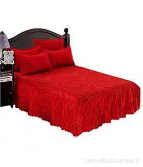 Winomo Couvre-lit pour lit double 220 x 200 cm rouge
