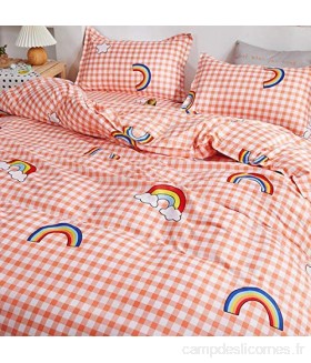 BECCYYLY Single Duvet Cover Set Cartoon Style Four Piece Single Dormitory Bed Sheet Quilt Cover Small Fresh Bedding Three Piece Set Kawaii Bedding