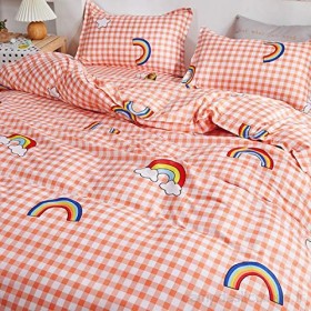 BECCYYLY Single Duvet Cover Set Cartoon Style Four Piece Single Dormitory Bed Sheet Quilt Cover Small Fresh Bedding Three Piece Set Kawaii Bedding