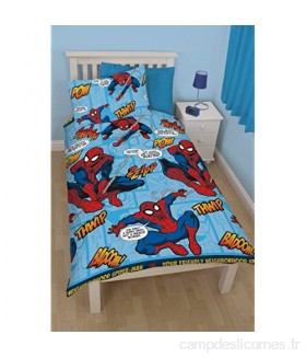 Disney Taie d\'oreiller et Housse de Couette Unique de Spiderman Thwip