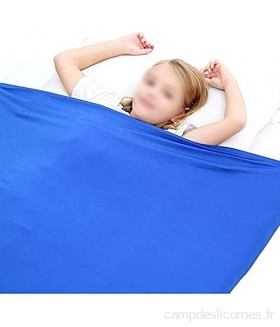 ZWDM Sensoriel Compression Lit Feuille Double Taille Extensible Lit avec Respirant en Tissu pour Enfants Et Adultes avec Besoins Garder Toi Cool Et Confortable Color : Blue Size : 98x147cm