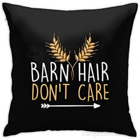 Kteubro Barn Hair Dont Care Taie d'oreiller carrée décorative 45 7 x 45 7 cm Ultra douce et confortable