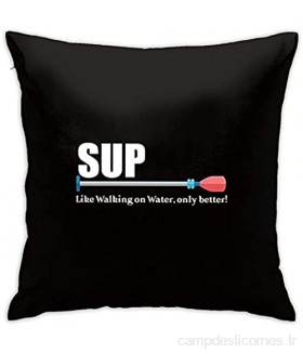 Kteubro Sup Like Walking On Water Only Better Taie d\'oreiller carrée décorative 45 7 x 45 7 cm Ultra douce et confortable