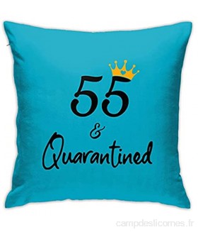 Kteubro Taie d\'oreiller carrée 55 anniversaire Queen et Quarantined pour décoration de maison canapé 45 7 x 45 7 cm ultra douce et confortable