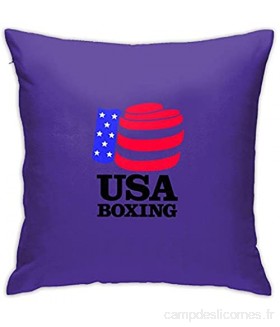 Kteubro Taie d\'oreiller carrée motif drapeau de boxe des États-Unis 45 7 x 45 7 cm ultra douce et confortable
