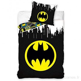 Carbotex - Parure de lit pour enfant - 140 x 200 cm + 70 x 90 cm - Motif Batman