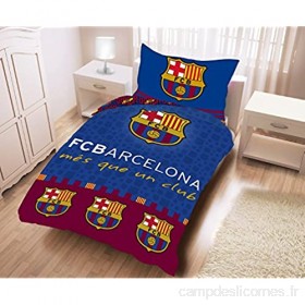 Parure de lit FC Barcelone 140x200 cm - Housse de couette + taie d'oreiller 100% coton