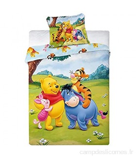TFBBK Children's Bed Linen with Disney Winnie The Pooh Motif 2-Piece Set 100 x 135 cm and 40 x 60 cm