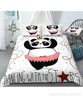 Zqylg Parure de lit Panda - Motif animal - 135 x 200 cm - Respirante - En microfibre - Avec 1 taie d\'oreiller 01 200 x 220